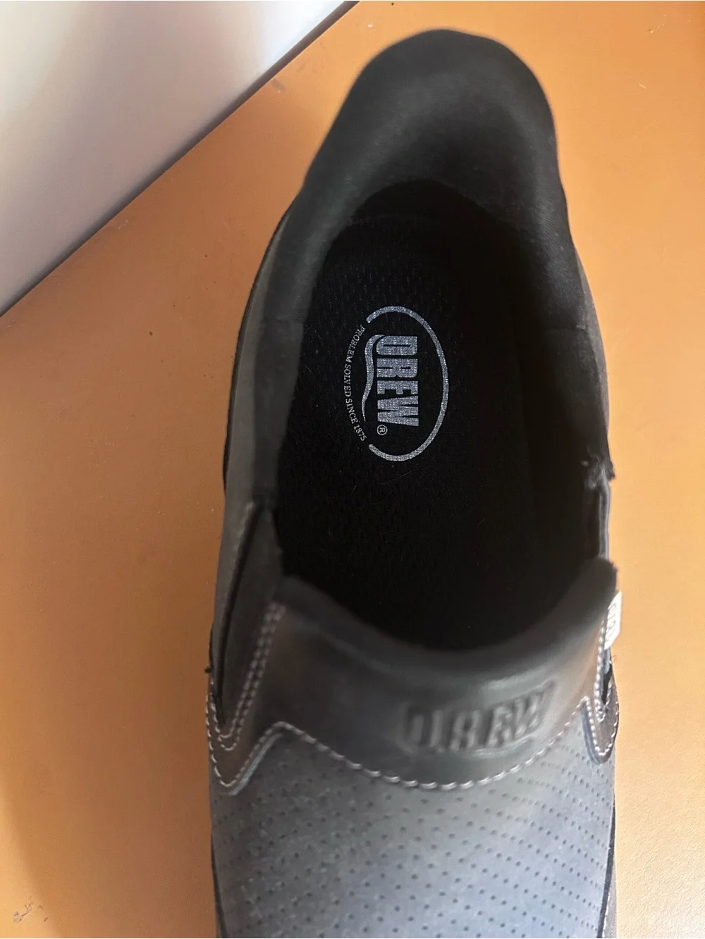 DREW Caleb Men's Slip-On Loafers, Gray & Black No hands diabetic, 10.5 6E